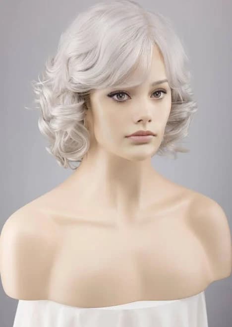Octavia Wavy Curly Bob Wig with Bangs
