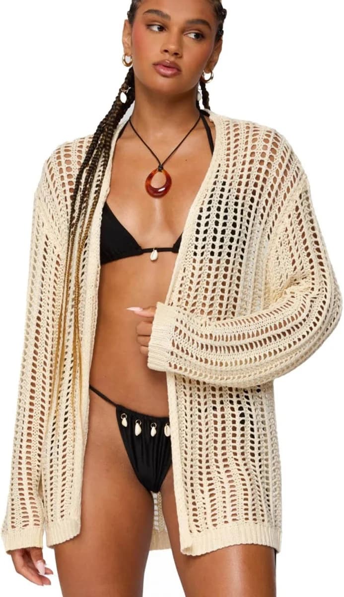 Edikted Women's Darcee Oversized Crochet Cardigan