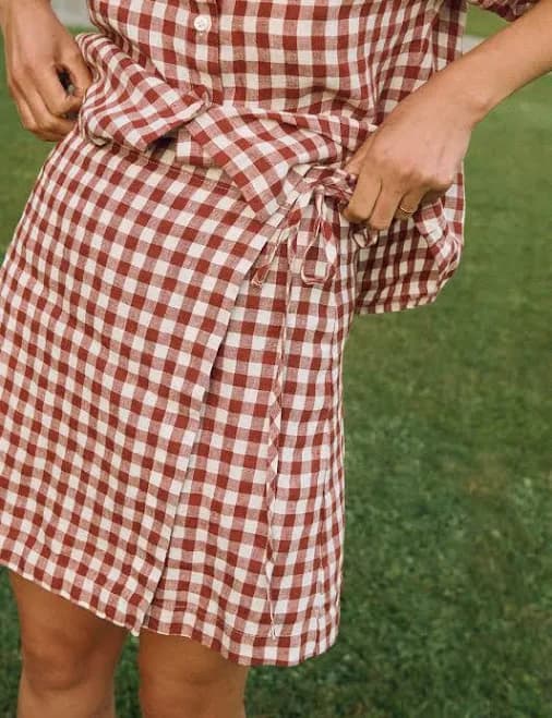 Gingham Wrap Skirt