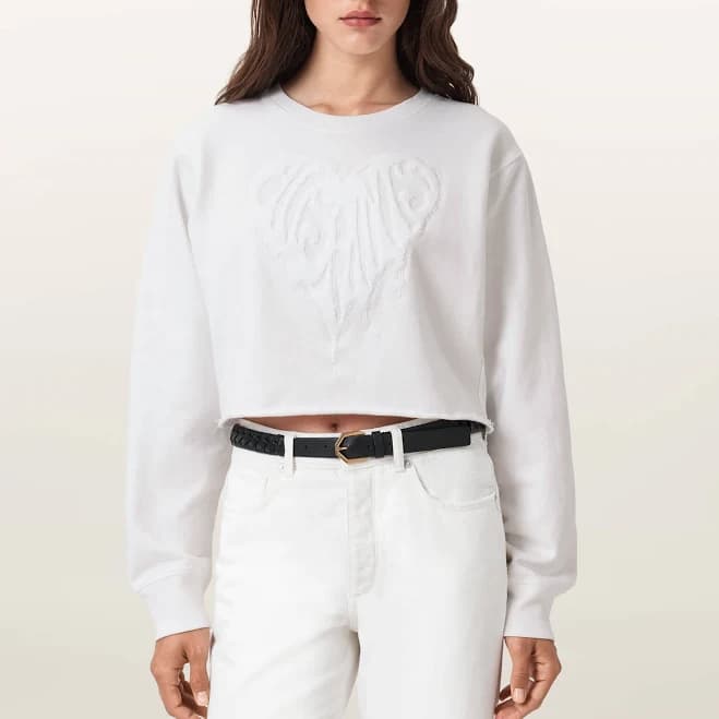 Allsaints Women's Trip Nevarre Cotton Crop Sweatshirt