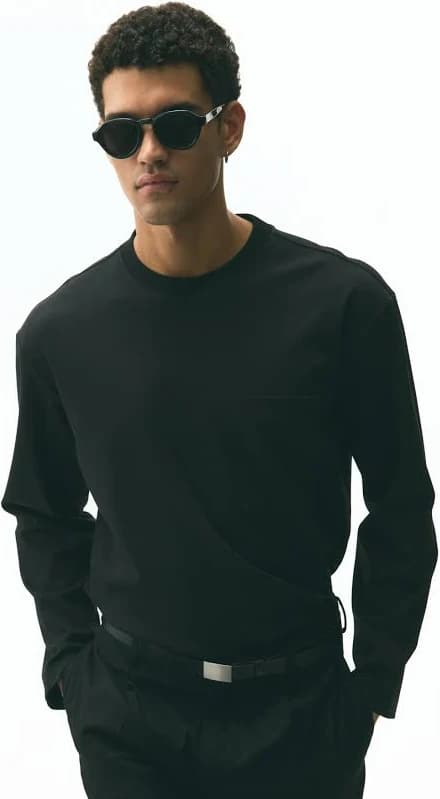 H&M Men's Loose-Fit Long-Sleeved Jersey Shirt