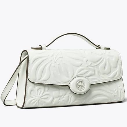 Tory Burch Mini Robinson Floral Embossed Crossbody Bag