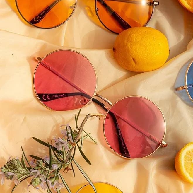 Oversized Round Circle Wire Sunglasses