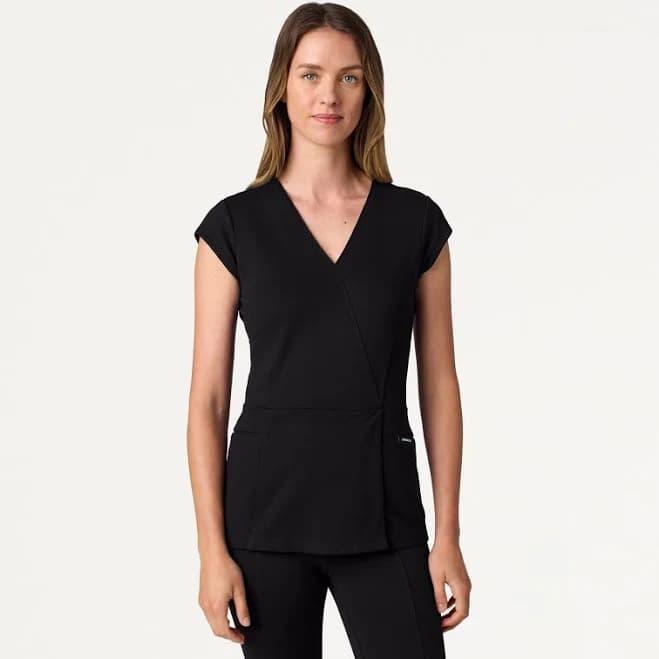 Jaanuu Isla Mock-Wrap Ultrasoft Scrub Top