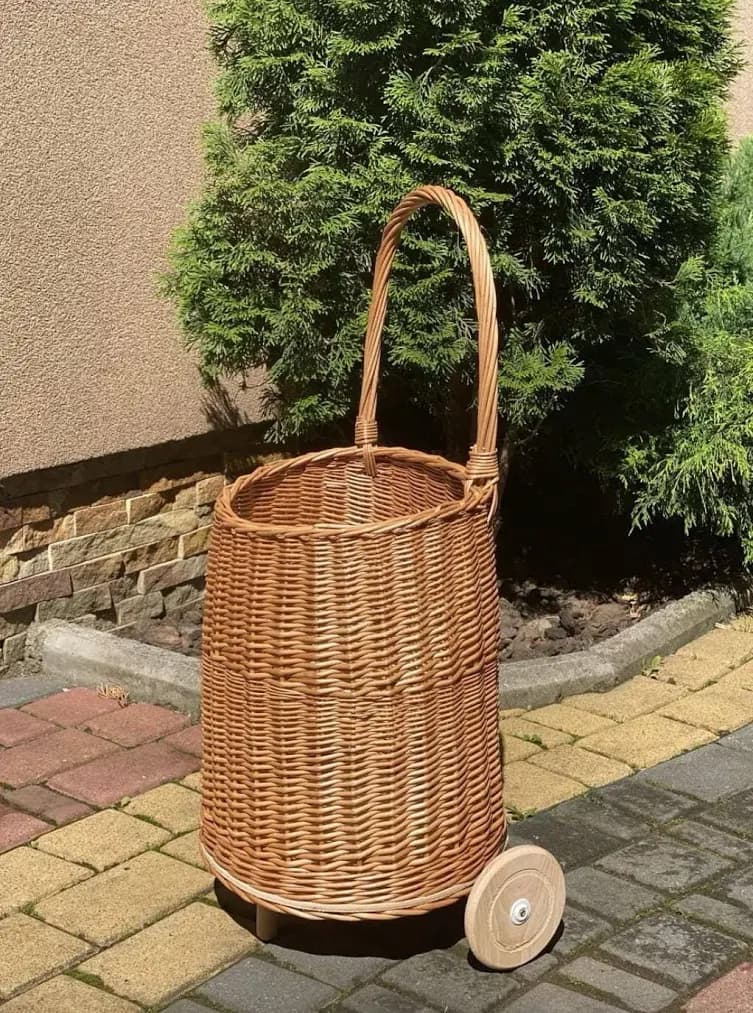 wicker shopping trolley adult shopping basket wicker shopping cart