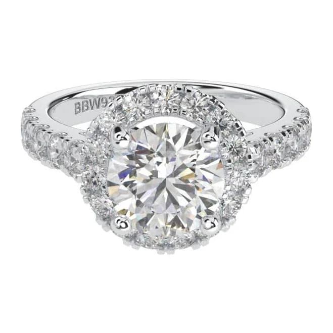 Bling Sterling Silver Round Center Halo Ring