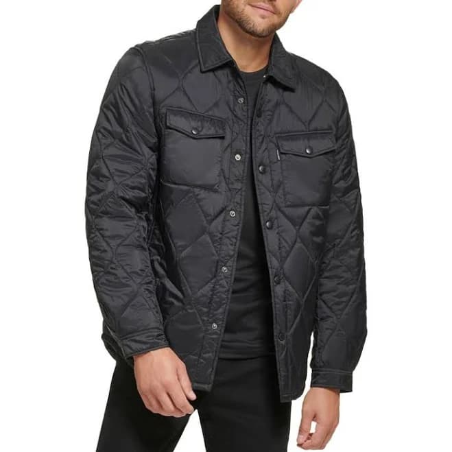 Calvin Klein Men's Quilted Water Resistant Shirt Jacket