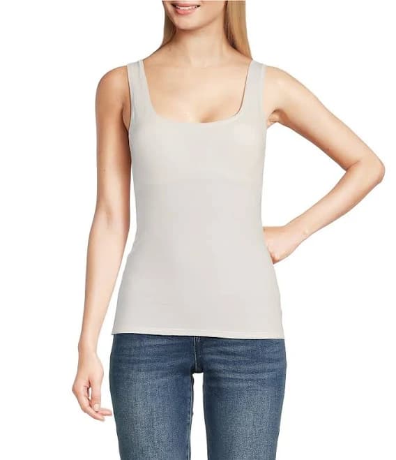 Modern Movement Sleeveless Scoop Neck Tank Top