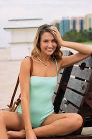 The Liz One Piece Swimsuit in Aqua by Sauipe Swim