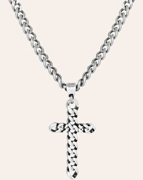 Montana Silversmiths Men's Braided Cross Necklace
