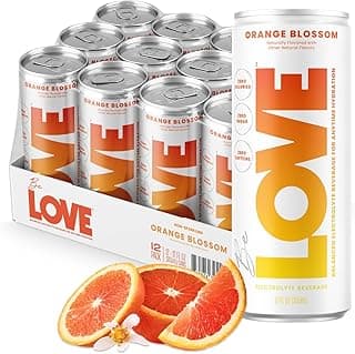Be LOVE Lightly Flavored Electrolyte Beverage with Magnesium, Potassium & Sodium - Purified Still Beverage for Daily Hydration, Exercise, Work & Wellness- Zero Sugar, Gluten Free (Orange Blossom, 12oz x 12ct)