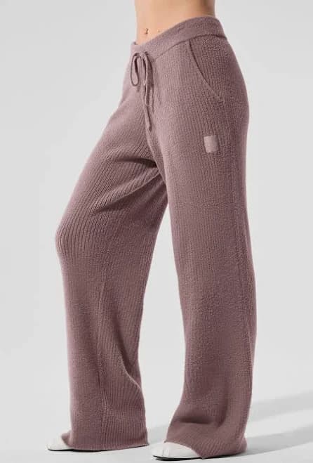 ALO Yoga Snuggle Up Sweater High-Waist Wide Leg Pants Top