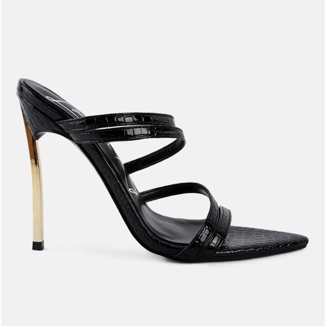 Women's London Rag New Affair Croc Strappy High Heel Sandals