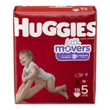 Huggies Little Movers Diapers - Size 5 Sealed case of 76 Diapers 4 packs in case