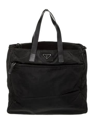 PRADA Men's Saffiano Leather Nylon Tote Bag