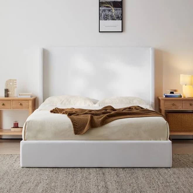 Upholstered Wingback Bed