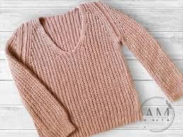 Crochet Pattern- Knit-look SOFT Sweater,v-neck,jumper,pullover,loose Fit,adult,woman,teen,raglan Sleeve,small to Plus Sizes,textured,ribbed - Etsy Canada