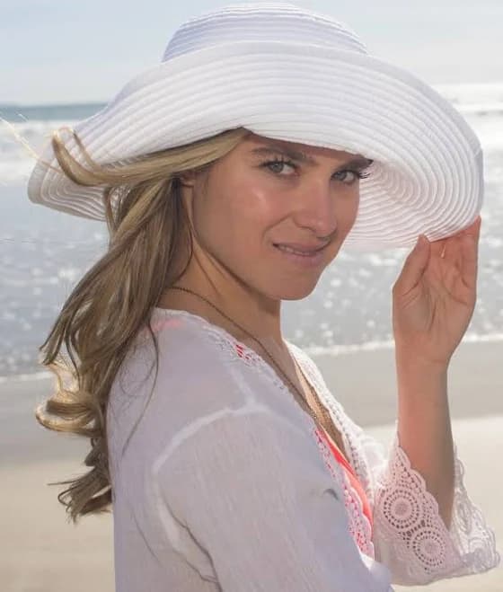 Sungrubbies Ribbon Braid Large Hat For Women Travel Hat Packable Foldable Crushable UPF 50