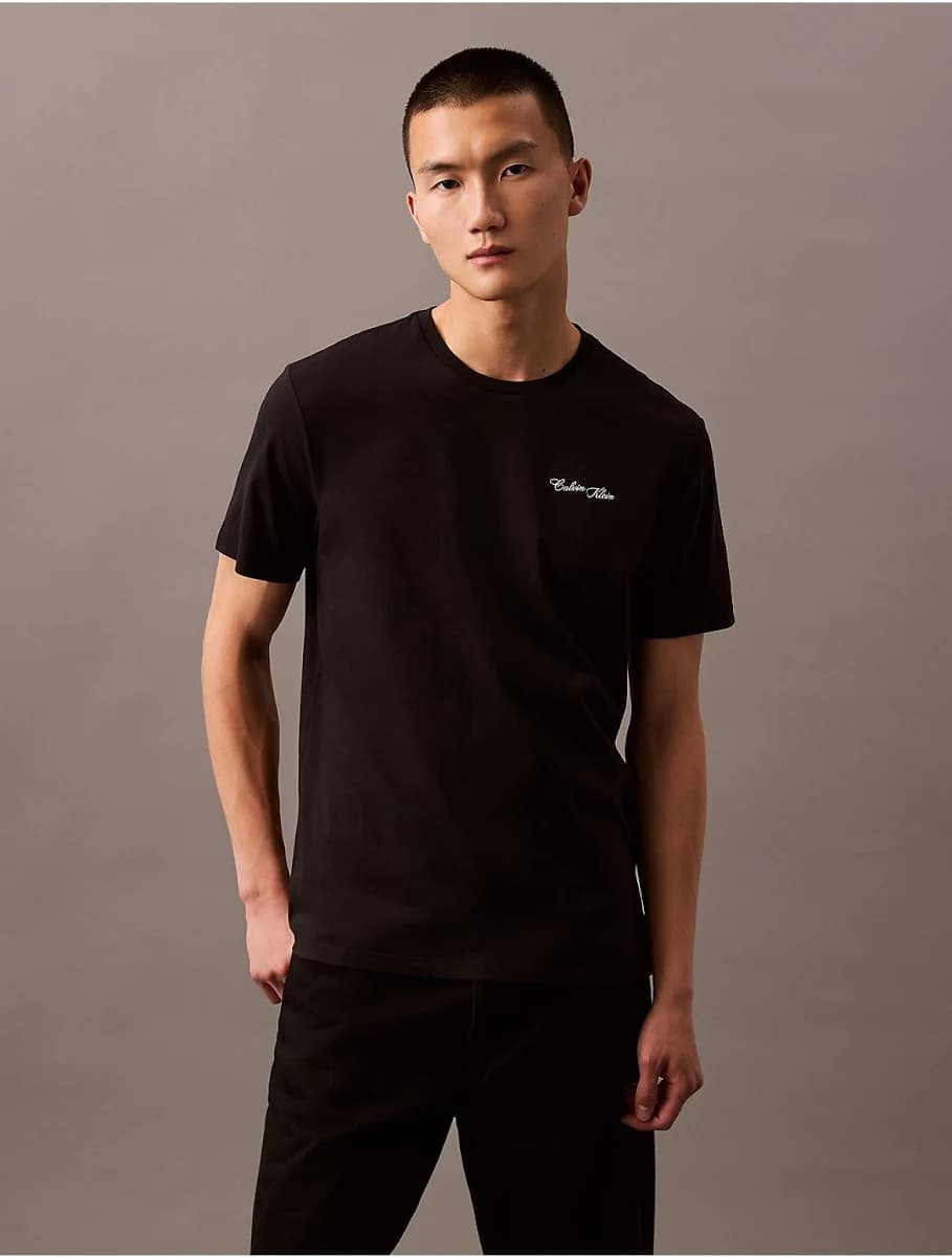 Calvin Klein Men's Script Logo Classic Crewneck T-Shirt