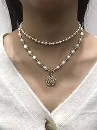 Amazon.com: Y2K Pearl Choker Necklace Baroque Cultured Handpicked Pearl 18K Gold Plated Bead Ball Chain Coin Charm Pendant Vintage Jewelry Gifts for Women Men: Clothing, Shoes & Jewelry