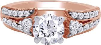 Amazon.com: AFFY 0.43 Carat Round White Cubic Zirconia Split Shank Enhancer Guard Ring 14K Rose Gold Over Sterling Silver Ring Size-4 : Clothing, Shoes & Jewelry