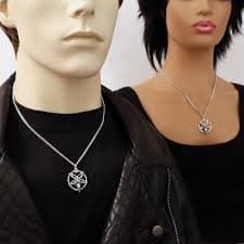 Real Metal Baphomet Satanic Goat Head Inverted Pentagram Silver Finish One Inch Pendant Necklace | Amazon.com