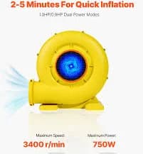 VEVOR Inflatable Blower 680W&750W 1.0hp