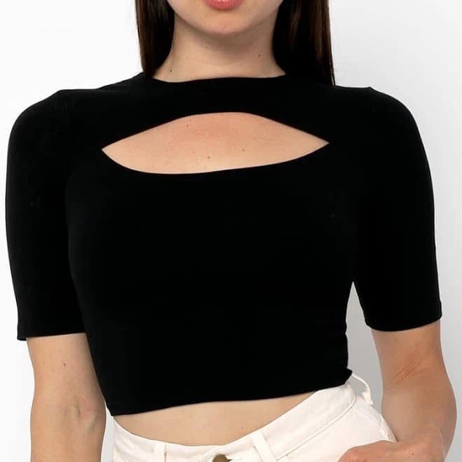 Los Angeles Apparel Cut Out Crop Top