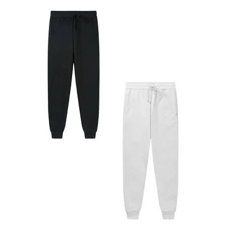 TinyBloomm 2-pack Kids Boys Sweatpants Athletic Pants for Girls with Pockets Adjustable Drawstring Loose Fit Black & White Sweatpants Boys 8-9 Years