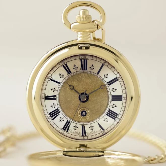 Antique Gilded Roman Numbers Pocket Watch