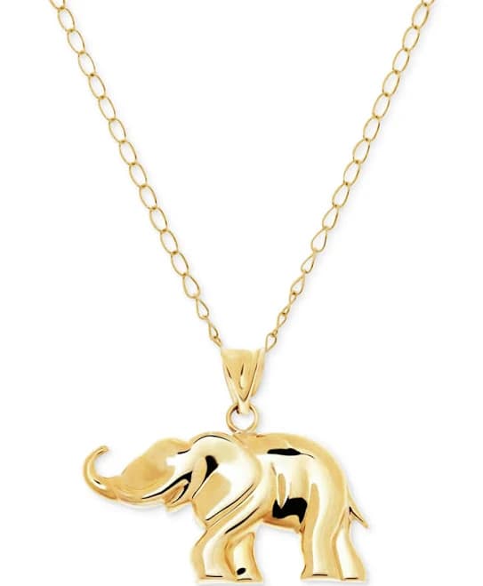 Macy's 10K Gold Elephant Pendant Necklace