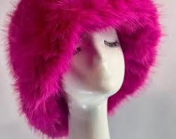 Magenta Pink Faux Fur Bucket Hat: Elegant Winter Fashion - Etsy