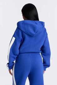 The Amara Fleece Sweatshirt Quarter Zip Up - Royal | Fashion Nova