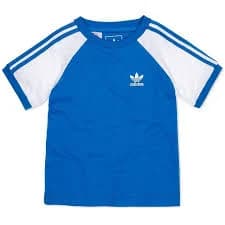 Adidas Retro Kids 3 Stripes Trefoil California Shirt Baby Tee Blue White