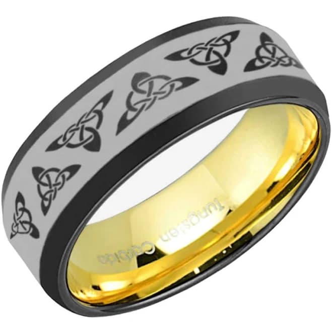 Celtic Knot Tungsten Wedding Band