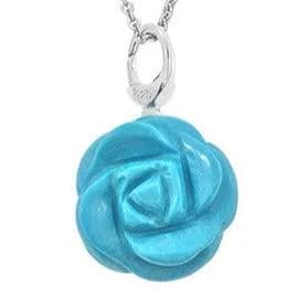 Large Gemstone Rose Pendant Sterling