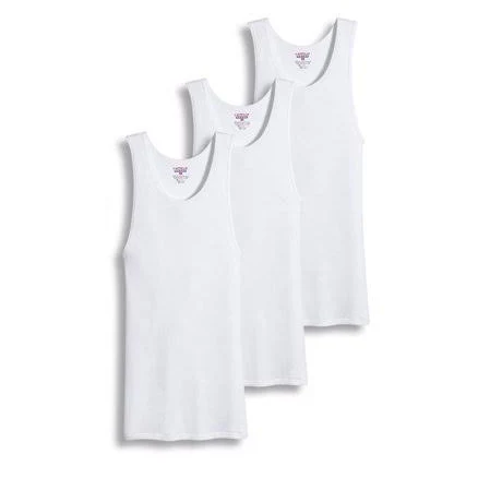 Men's Ribbed Cotton Tank Top A-Shirt with Wife Beater Undershirt (6 Pack)