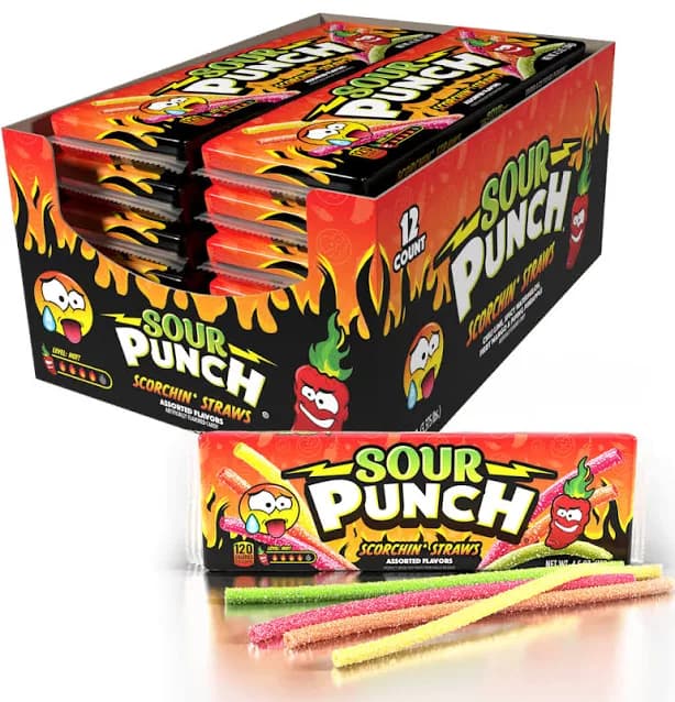 Sour Punch Scorchin' Straws