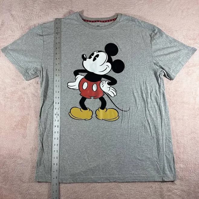 Disney Mickey Mouse T-shirt Mens Xl Gray Graphic Tee Vintage Style