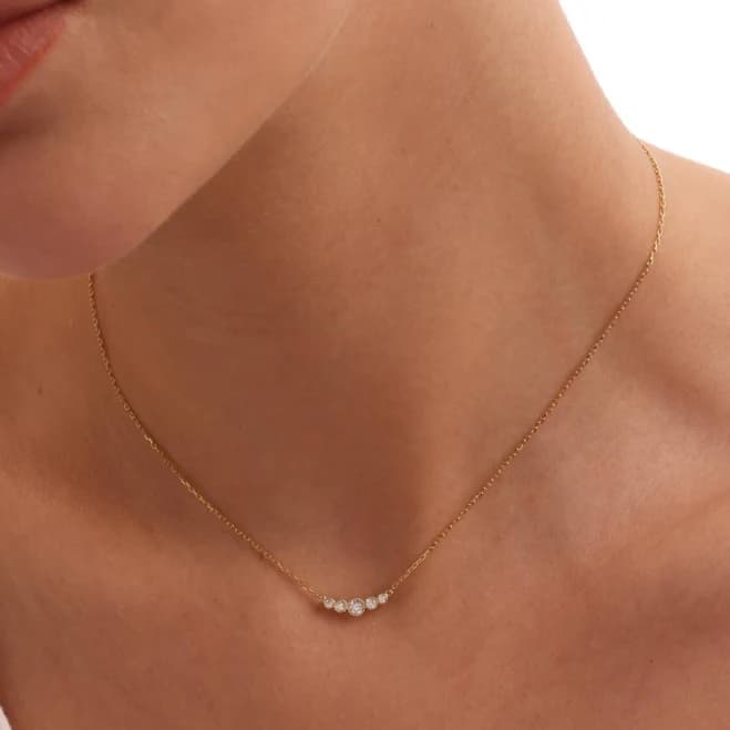 Tiny Dainty Gold CZ Necklace