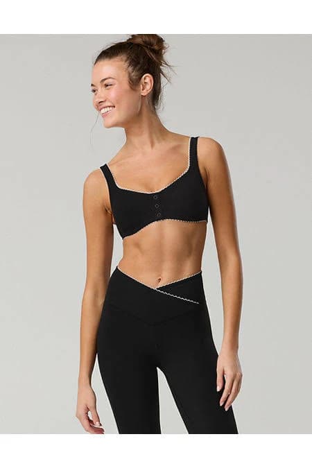 Aerie Real Me Xtra Rib Picot Sports Bra