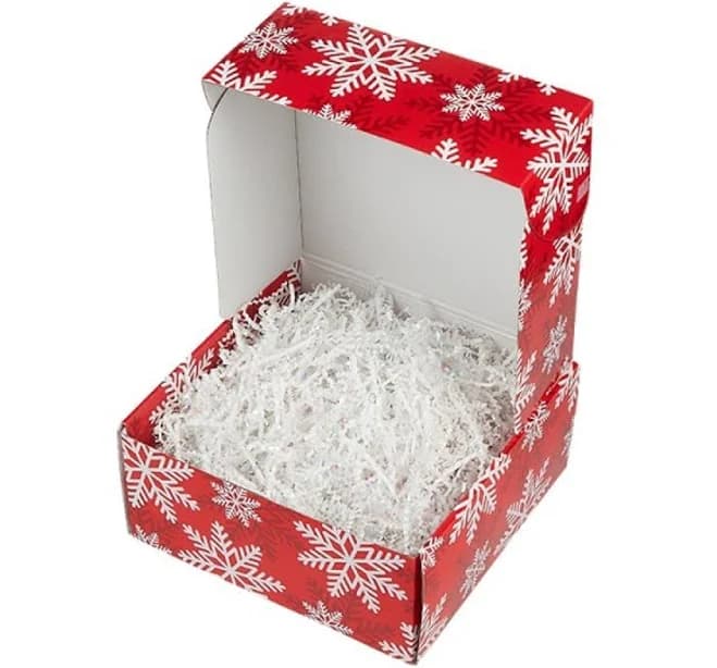 White Promotional Gift Boxes and Ribbons Red Snowflake Holiday Gift Box
