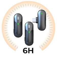 Technaxx Germany Wireless Mini Microphone Set for iPhone & Android TX 301 – Dual Lavalier Mics with Noise Cancellation - 2.4GHz Stable Connection - USB-C Charging - Vlogging, Podcasts & Interviews: Buy
