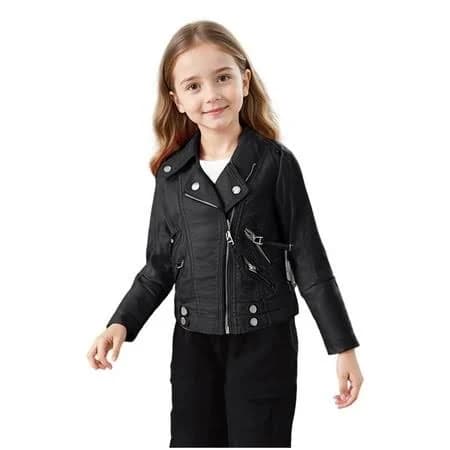Girls Leather Moto Jacket