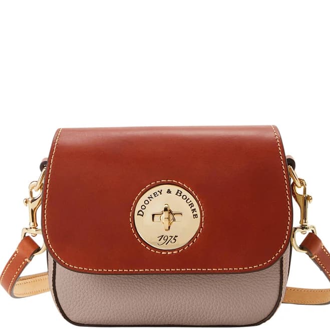 Dooney & Bourke Women's Pebble Turnlock Flap Leather Crossbody Bag