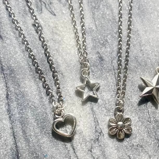 Dainty Simple Adjustable Silver Pendant Necklace