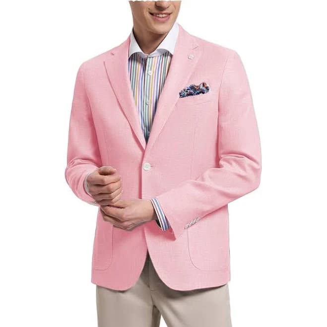 Men's Slim Fit Notch Lapel Flat Blazer