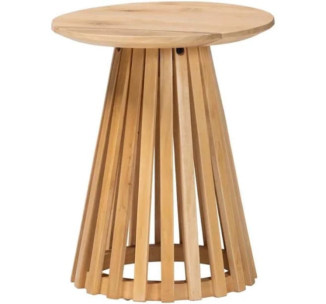 Baxton Studio Bali & Pari Caribic Modern Slatted End Table