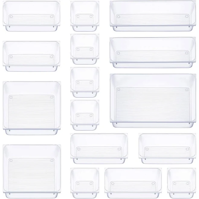 Seseno Clear Plastic Drawer Organizers Set