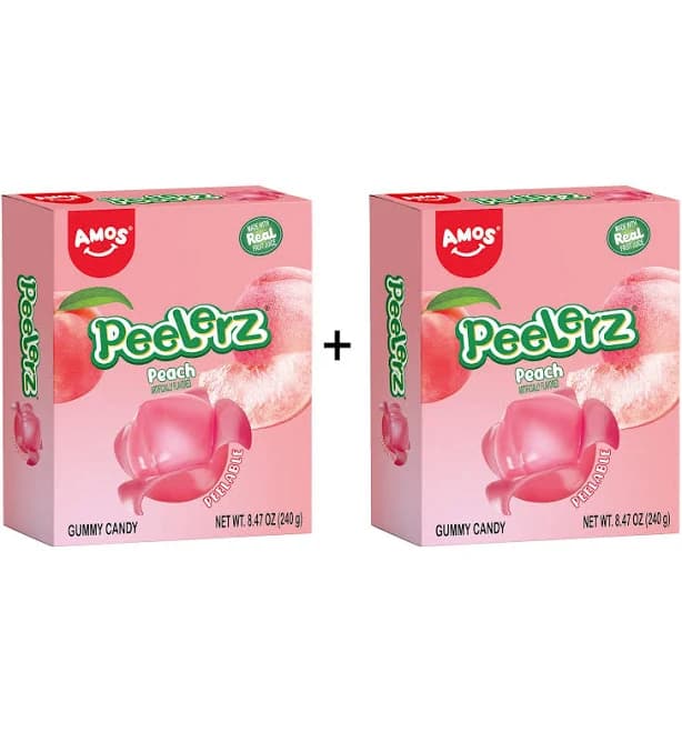 Peelerz - Peelable Gummy Peach Flavor - 240g 2 BAGS - 240g